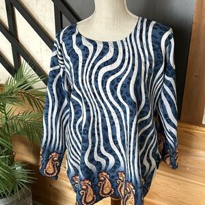 Priya beach cover up white and blue one size, women’s top